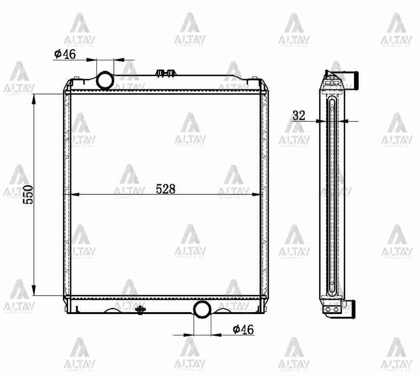 Mitsubishi Canter Su Radyatörü Radyatör Su OEM MC127008